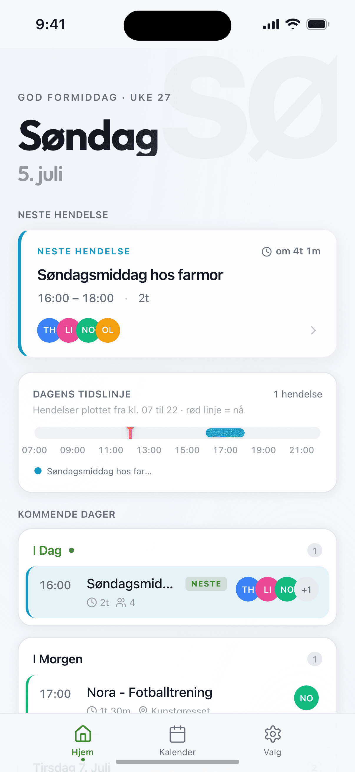 Calendr – skjermbilde
