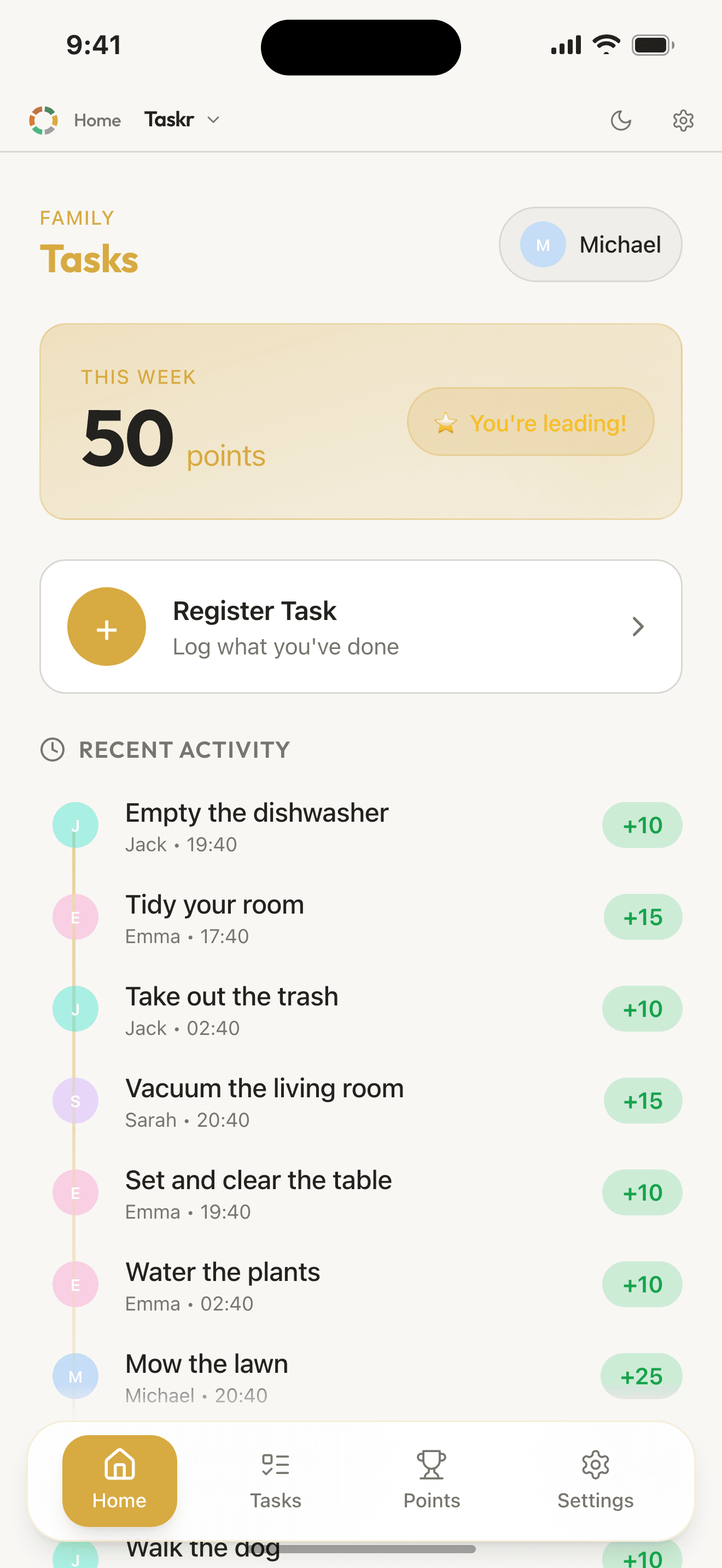 Taskr – screenshot