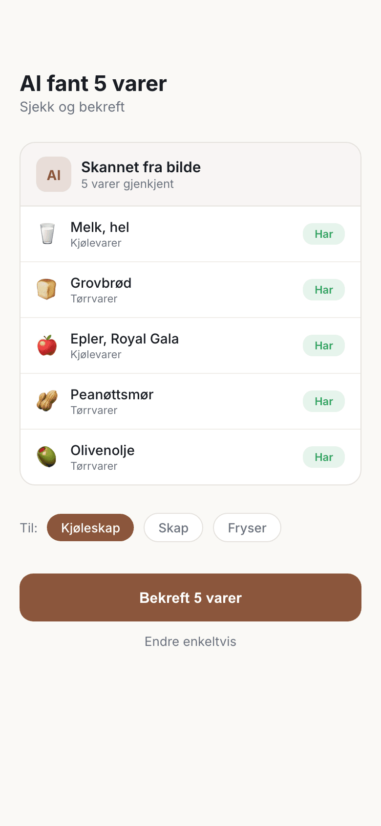 AI-skanning av varer med kamera